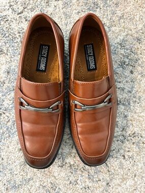 Stacy Adams Brown Leather Bit Slip-On Loafers